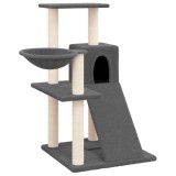 Cumpara ieftin Ansamblu pisici cu stalpi din funie sisal, gri inchis, 82 cm