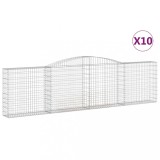 Cumpara ieftin Cosuri gabion arcuite 10 buc, 400x30x100/120 cm fier galvanizat