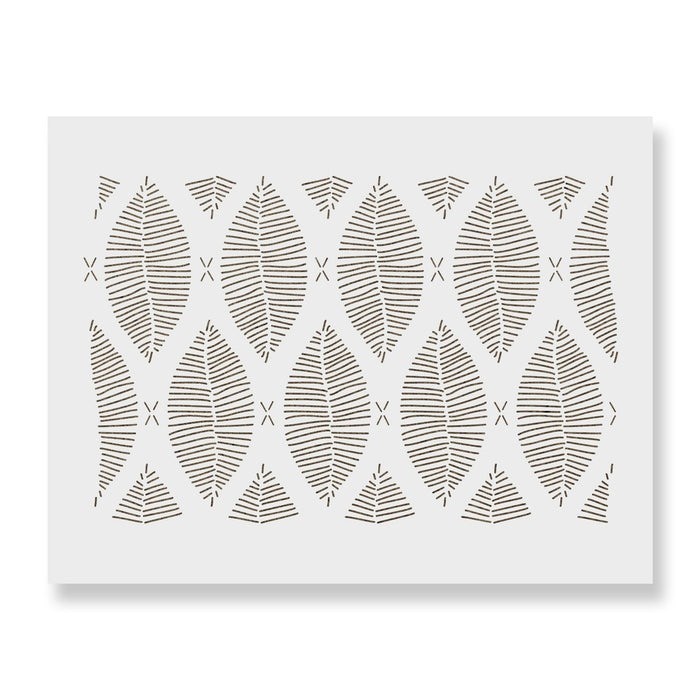 Sablon Perete vopsire, tencuiala 900x600x0.7mm Hand Drawn Leaves Refolosibil, model MXSP7097