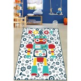 Covor de Copii Robot, Multicolor, 80x150 cm