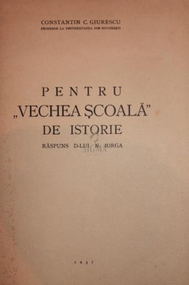 PENTRU VECHEA SCOALA DE ISTORIE foto