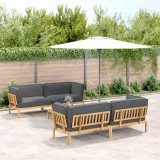 vidaXL Set de canapea cu pernă 5 pcs Antracit Lemn Solid de Acacia 3418464