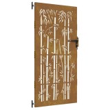 Cumpara ieftin Poarta de gradina 85x175 cm, otel corten, design bambus