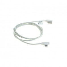 1m Cablu de date micro-USB din nylon / conector la 90 de grade impletit-Culoare Alb