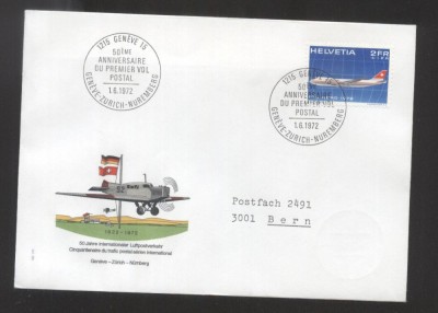 Switzerland 1972 Pro Aero Mi.968 FDC UN.001 foto