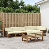 vidaXL Set de canapele de exterior cu pernă 8 pcs Natural și Crem 3382658