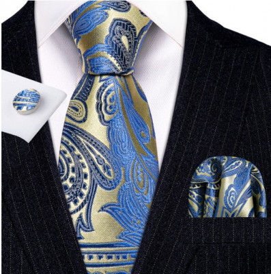 Set cravata + batista + butoni - matase - model 285 foto