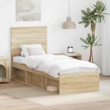 Cumpara ieftin Cadru de pat Stejar Sonoma 75 x 190 cm Lemn de pin masiv