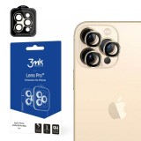 Folie de protectie Camera Spate 3MK Protection pentru Apple iPhone 14 Pro Max / 14 Pro, Sticla Securizata, Aurie