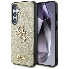 Husa Guess Glitter Script Big 4G Logo Samsung Galaxy S25 Plus cu sclipici, auriu, GUHCS25MHG4SGD foto