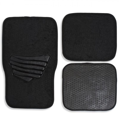Set Covorașe Auto, 4 Bucăți, Dimensiuni mari 67x40cm, Dimensiuni mici 38.5x38.5cm, Negru foto