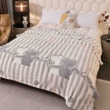 Patura pufoasa cocolino 200x230cm,gri,pisicute-F085