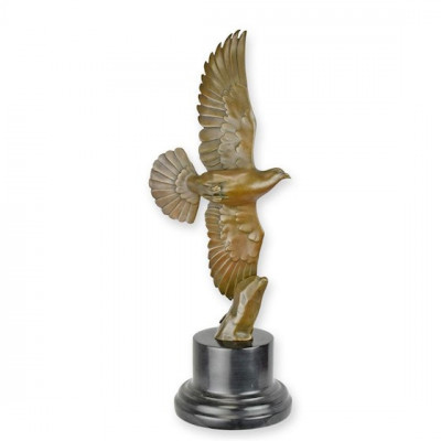 Porumbel in zbor-statueta din bronz pe un soclu din marmura BX-62 foto