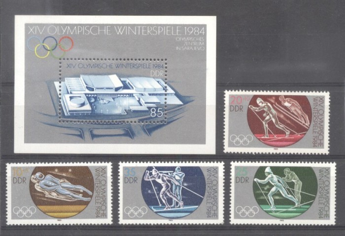 Germany DDR 1983 Olympic Winter Games Sarajevo Mi.2839-2842+B74 MNH M.117