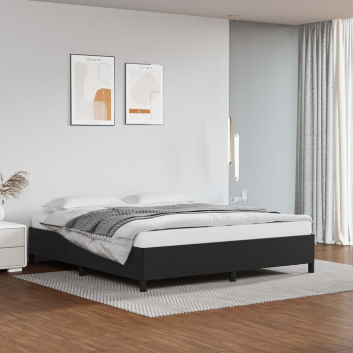 vidaXL Cadru de pat, negru, 180x200 cm, piele ecologică 347263