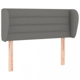 Cumpara ieftin Tablie de pat cu aripioare gri inchis 103x23x78/88 cm textil