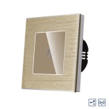 Cumpara ieftin Intrerupator Simplu Cap Scara / Cruce cu Touch din Sticla si Rama de Aluminiu LUXION, RF433 SmartElectro IntelligentHouse