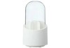 Organizator rotativ pentru pensule de machiaj, plastic, alb/transparent, 10.5x25x10 cm, Oem