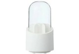 Organizator rotativ pentru pensule de machiaj, plastic, alb/transparent, 10.5x25x10 cm, Oem