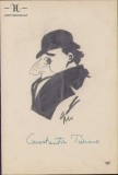 176S Caricatură Constantin Tănase, anii 1930, Geo Dumitrescu, semnată