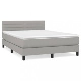 Cumpara ieftin Pat continental, gri deschis, 140x200 cm, material textil
