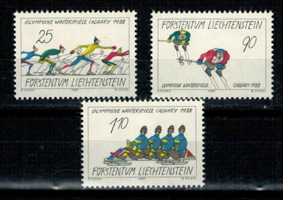 Liechtenstein 1987 - Jocurile Olimpice Calgary, serie neuzata foto