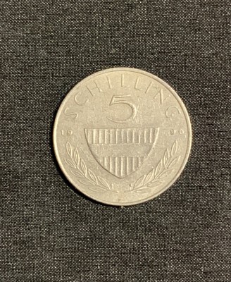 Moneda 5 schilling 1990 Austria foto