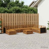 Cumpara ieftin Set de canapele de exterior 9 buc. 7-Locuri natural