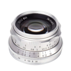 Obiectiv manual 7Artisans 35mm F1.2 silver pentru Canon EOS-M mount