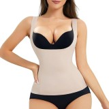 Tricou modelant pentru femei cu g&acirc;t pătrat &icirc;nalt, subțire &ndash; Bej S