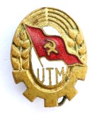 INSIGNA UTM CU ROSU INCHIS LA STEMA UTC