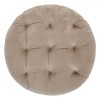 Perna Scaun Rotunda Catifea Bej 40cm Poliester, Decorativa cu Sireturi