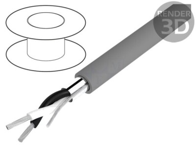 Cablu Alpha Wire C&amp;amp;C 2x18AWG ecranat folie Al-PET PVC foto