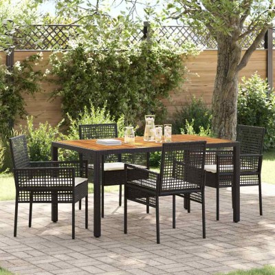 vidaXL Set de masă pentru grădină 5 pcs Negru Rattan poli 3334903 foto