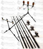 Set Economic Pescuit 3Lansete 3m,3 Mulinete NBR 50 Si Rod Pod Full