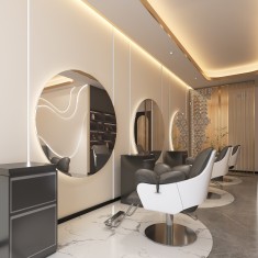 Consola de coafură consola de frizerie consola de cosmetică oglindă LED 120x120 PRO
