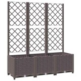 Cumpara ieftin Jardiniera de gradina cu spalier, maro, 120x40x136 cm, PP