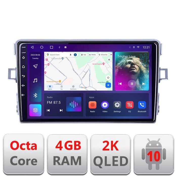 Navigatie Toyota Verso 2010-2016 C-133 Android Octa Core Ecran 2K QLED GPS 4G 4+32GB 360 KIT-133+EDT-E409-2K CarStore Technology
