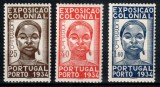 Portugalia 1934, Mi #578-580**, Expozitia Coloniala, cap de indigen, MNH, cota 180 &euro;!