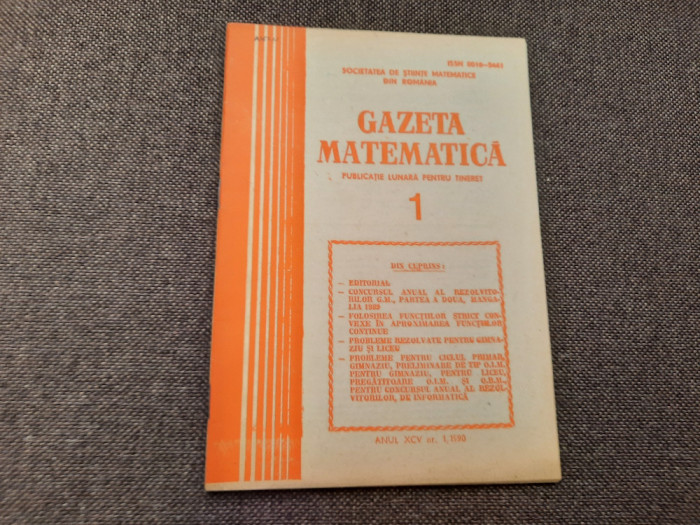 GAZETA MATEMATICA NR 1 /1990 RF21/2