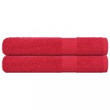 vidaXL Prosoape 2 buc Roșu 100x200 cm 360 g/m&sup2; 100% bumbac