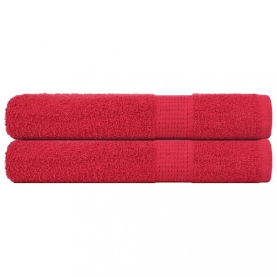 vidaXL Prosoape 2 buc Roșu 100x200 cm 360 g/m&amp;sup2; 100% bumbac 136938 foto