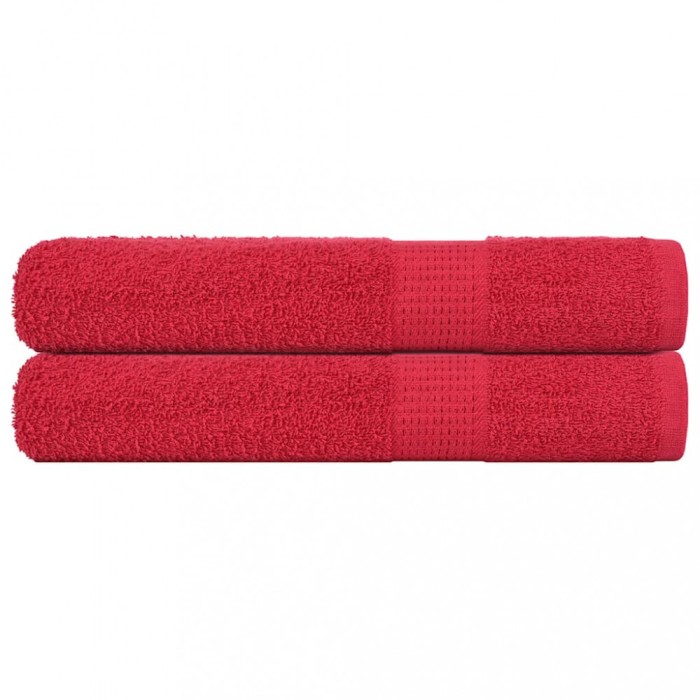 vidaXL Prosoape 2 buc Roșu 100x200 cm 360 g/m&sup2; 100% bumbac 136938