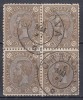 1890/91 LP 47 f CAROL I CIFRA IN 4 COLTURI FARA FILIGRAN BLOC 4 STAMPILA CRAIOVA, Stampilat