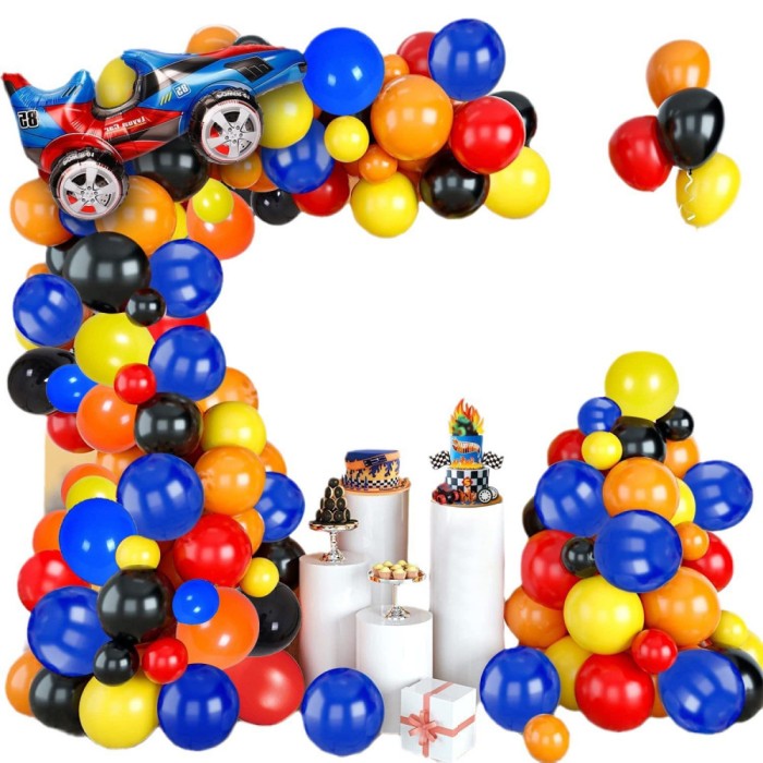 Set arcada baloane decorative Blaze Monster din 96 piese, aranjament petreceri, calitate latex Extra, Multicolor