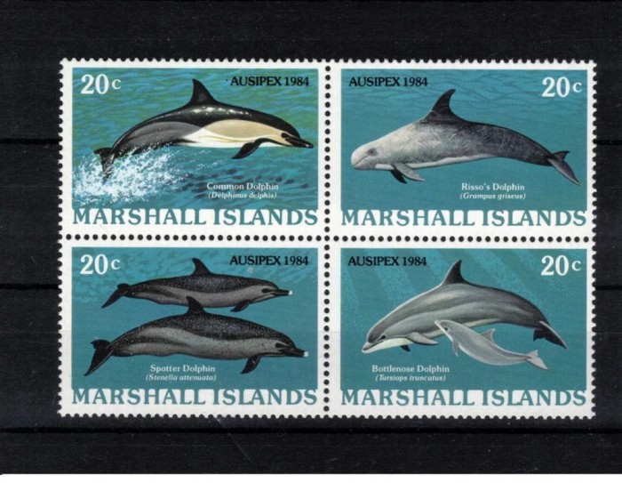 Marshall Islands 1984 - Balene, fauna marina, serie neuzata