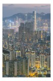 Tablou Canvas, "Orașul luminilor și al &icirc;nălțimilor", Oraș, Lumină, Clădiri, Noapte, Modernitate, Densitate, Panoramă, Reflexii, Megapolis, Peisaj Urba