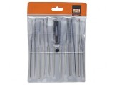 Kit pile pilă-ac, 12 buc, 160mm, cu geantă