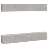 Cumpara ieftin Dulapuri TV de perete, 4 buc, gri beton, 100x30x30 cm