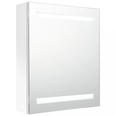 Dulap de baie cu oglindă și LED alb strălucitor 50x14x60 cm foto